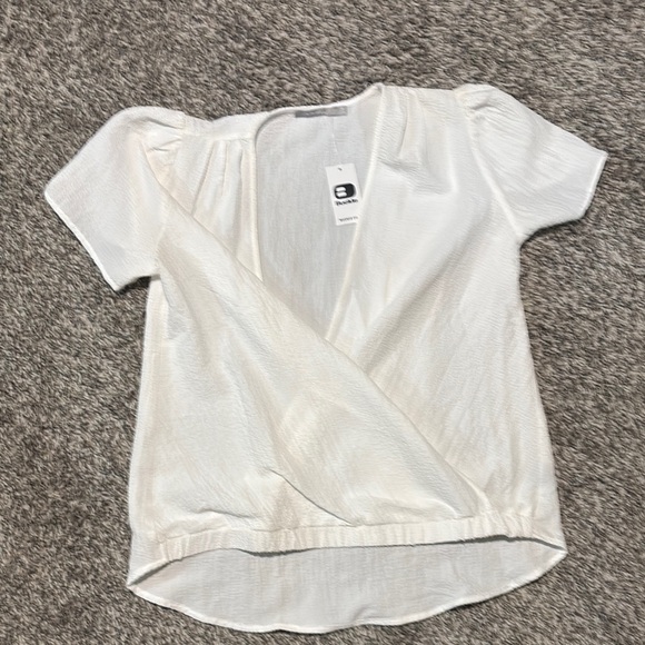 Buckle Tops - Buckle Cream Wrap Blouse